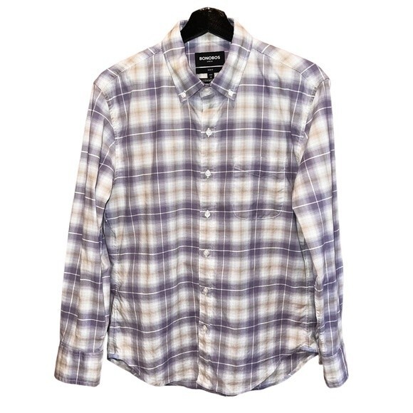 Bonobos Mens Slim Fit Stretch‎ Button Down Shirt Plaid Size M Short - Picture 1 of 12
